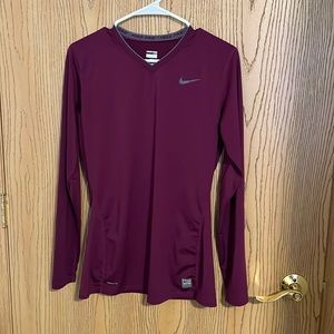 Nike Women’s Purple Pro Long Sleeve Top Large